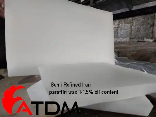 Semi refined Iran paraffin wax 1-1.5% oil content
