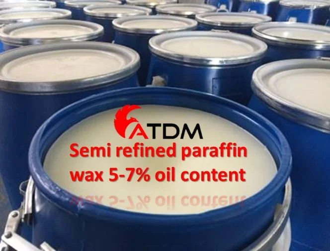 Semi refined paraffin wax 5-7% oil content ATDM