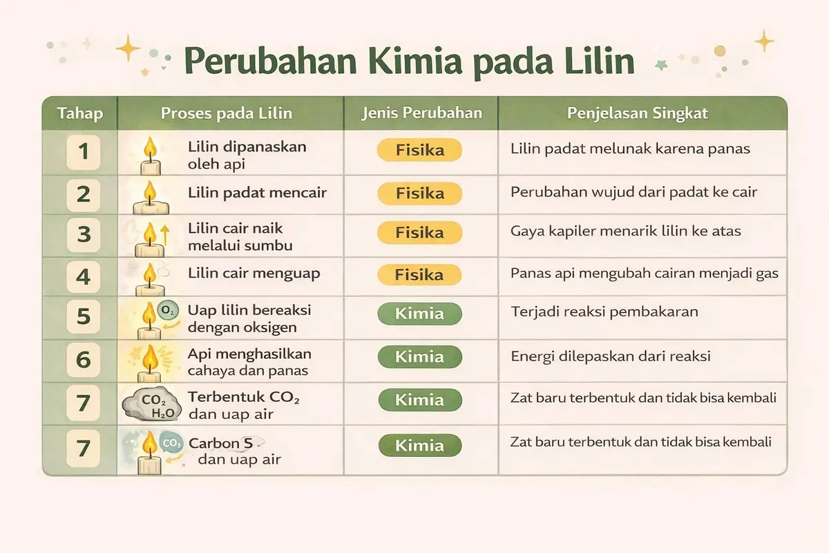 perubahan kimia pada lilin